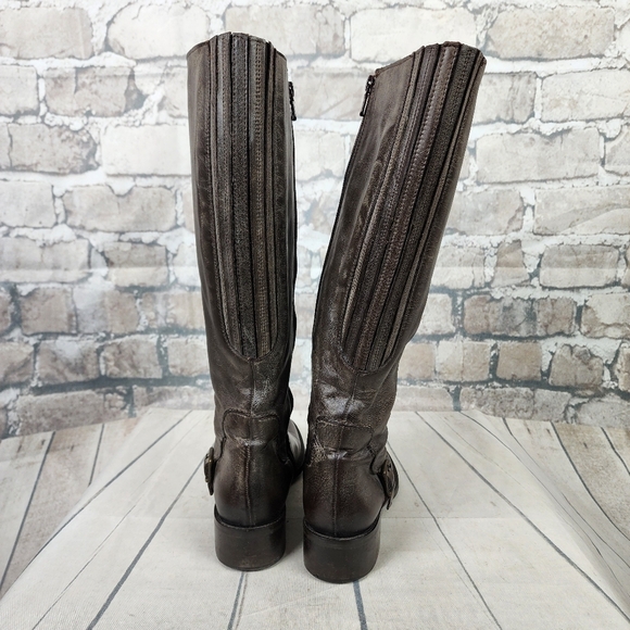 Vintage Tall Fashion Riding Boots Dark Taupe Brown Size 38=7.5 Prep Preppy - Picture 11 of 16